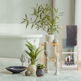 thumbnail of Relaxdays Handtuchhalter Bambus, mit Ablage & 3 Handtuchstangen, freistehender Handtuchständer, 103x41x28cm, natur/weiß