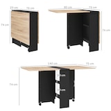 thumbnail of HOMCOM mesa plegable de comedor mesa de cocina plegable con ruedas alas abatibles y estantes mesa plegable para 4-6 personas 75x140x74 cm natural