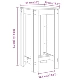 thumbnail of Table de bar chêne artisanal 51x50x103,5 cm bois d'ingénierie Modèle Boréal Pure Pro