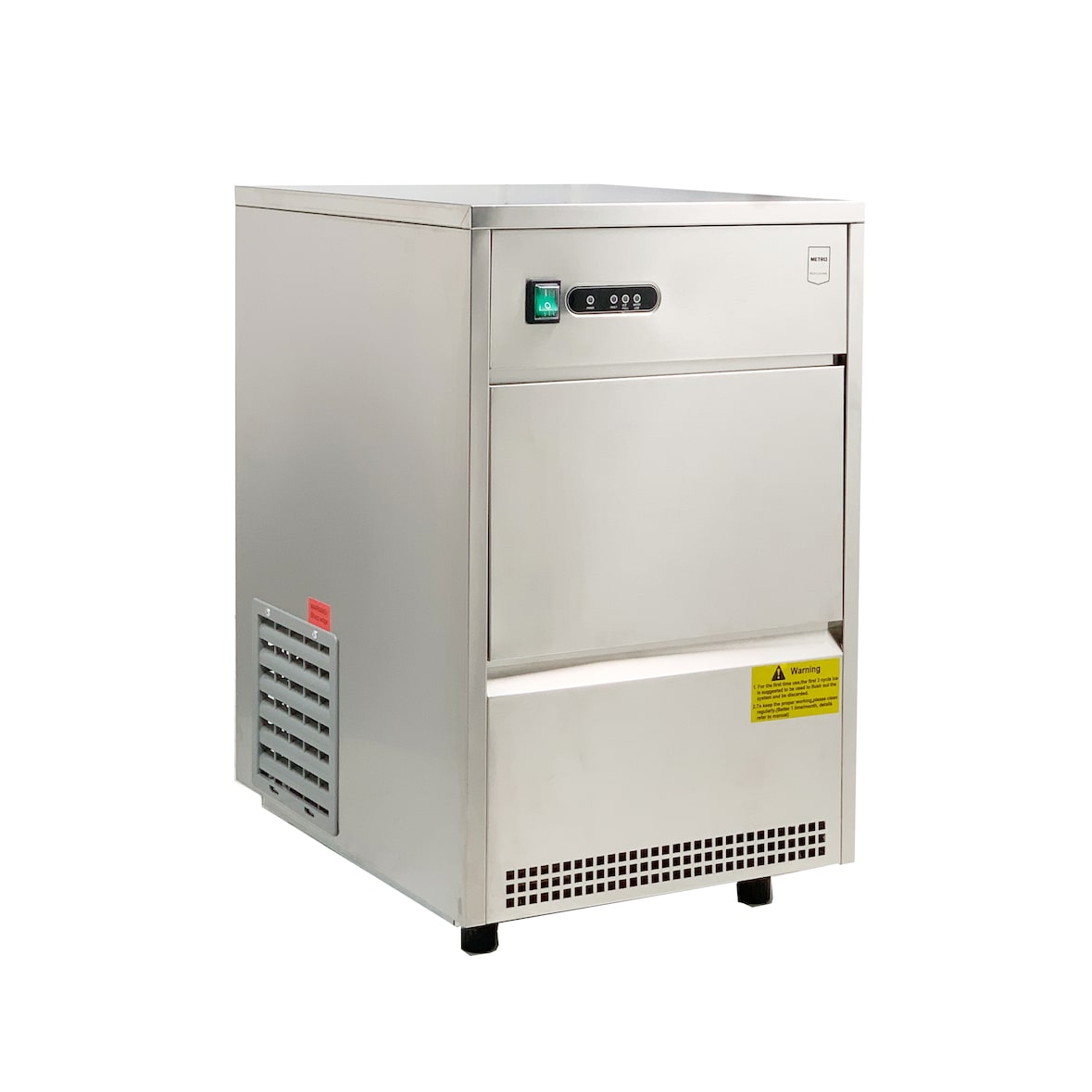 METRO Professional Máquina para cubitos de hielo dedal GIM1026B, acero inoxidable, 42 x 51.4 x 65.5 cm, 170 W, 26 kg / 24 h