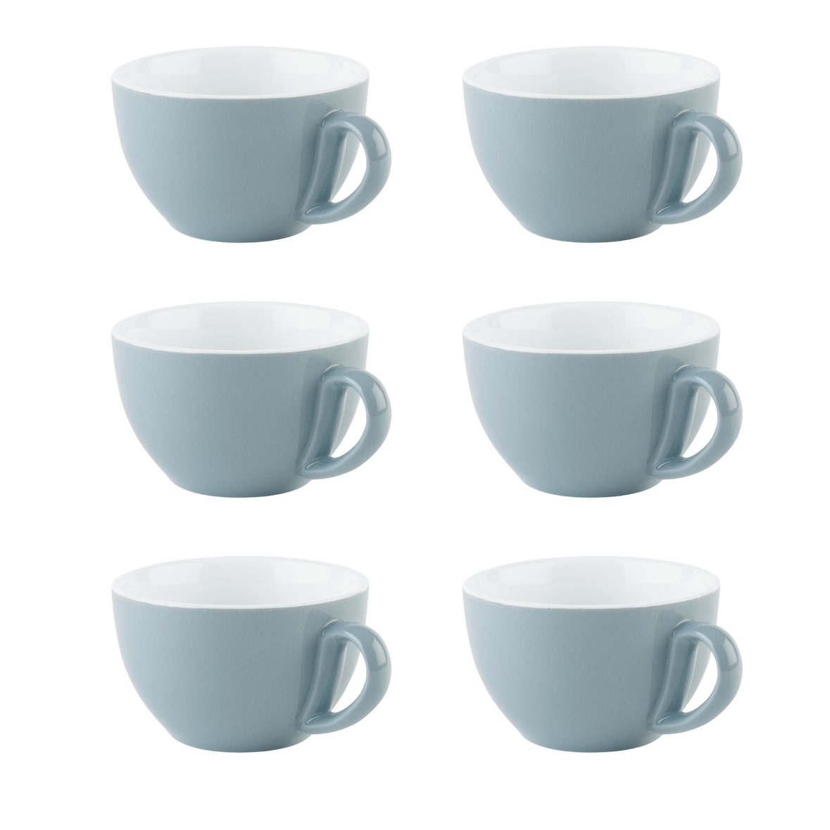 APS set van 6 cappuccino kopjes in blauw Ø 10.5 cm, H: 6.5 cm, 300 ml