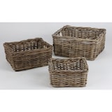 thumbnail of 3er Set Weidenkörbe Körbe Aufbewahrung Korb Dekokorb Holzkorb geflochten 23 - 37cm