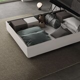 thumbnail of Cama con almacenaje acolchada 140x200 cuero sintético blanco Focus