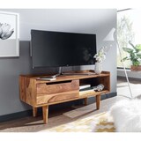 thumbnail of Lowboard Sheesham Massivholz 95x44x34 cm TV-Kommode mit Schiebetür, Design TV-Schrank Hoch, Fernsehtisch Fernsehschrank Modern, Fernsehkommode