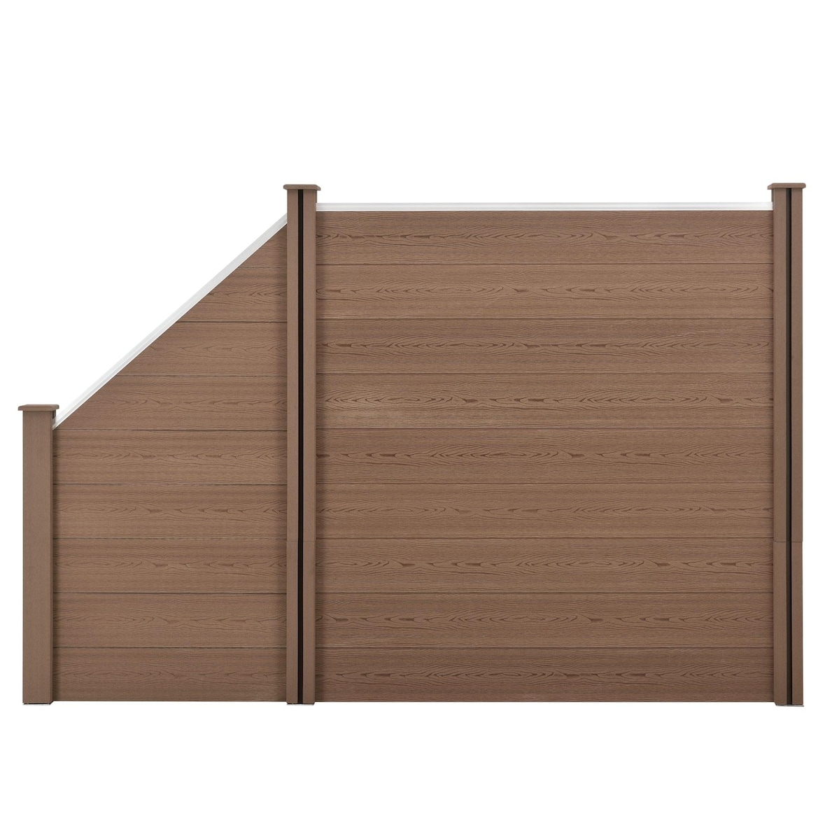 Helloshop26 - Recinzione frangivento e per la privacy in legno composito marrone (WPC) quadrata e angolata 183 x 277 cm 03_0001453