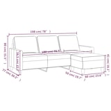 thumbnail of vidaXL 3-Sitzer-Sofa mit Hocker Hellgelb 180 cm Stoff