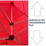 thumbnail of Gazebo 3x3 m rosso pieghevole alluminio piantone esagonale 45mm  con laterali