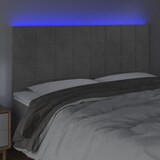 thumbnail of vidaXL LED Kopfteil Hellgrau 200x5x118/128 cm Samt