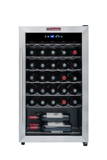 La Sommelière LS34A Refrigerador de vinhos independente Preto, aço inoxidável 37 garrafa(s)