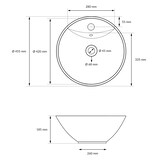 thumbnail of ECD Germany Aufsatzwaschbecken Keramik Weiß Ø 455 × 185 mm, rund – inkl. Ablaufgarnitur, Design Waschschale