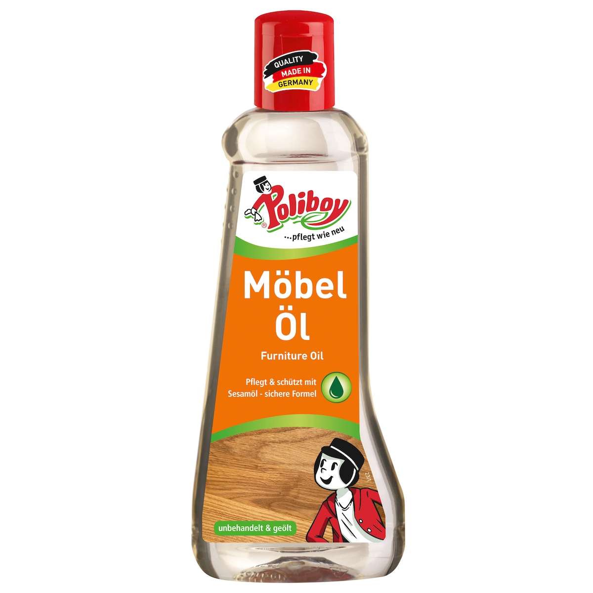 Poliboy Möbel Öl - Holzpflegemittel für Naturmöbel - ohne Lösemittel - 200 ml - Made in Germany