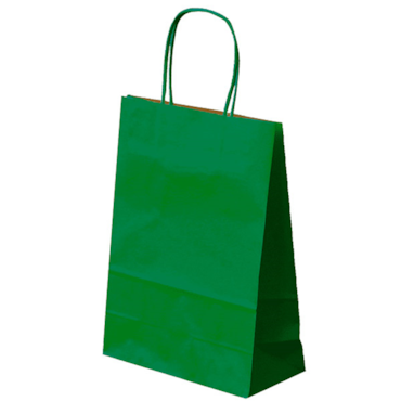 Bolsas Sos Con Asas  80 G/M2 20+10X29 Cm Verde Kraft (250 Unidades)