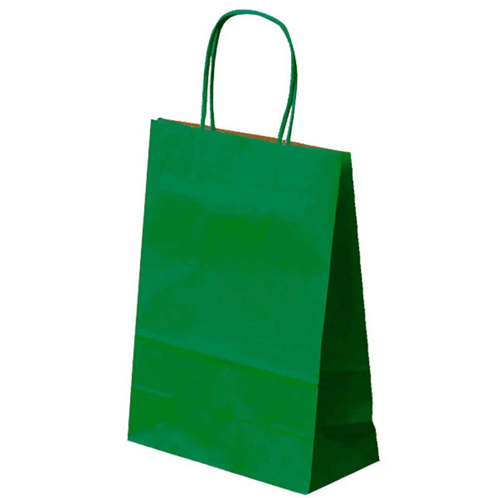 Bolsas Sos Con Asas  80 G/M2 20+10X29 Cm Verde Kraft (250 Unidades)