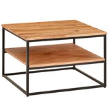 thumbnail of Couchtisch 60x60x41 cm Massivholz Metall Sofatisch Wohnzimmertisch Akazie, Stubentisch Industrial mit Stauraum, Holztisch Quadratisch Kaffeetisch