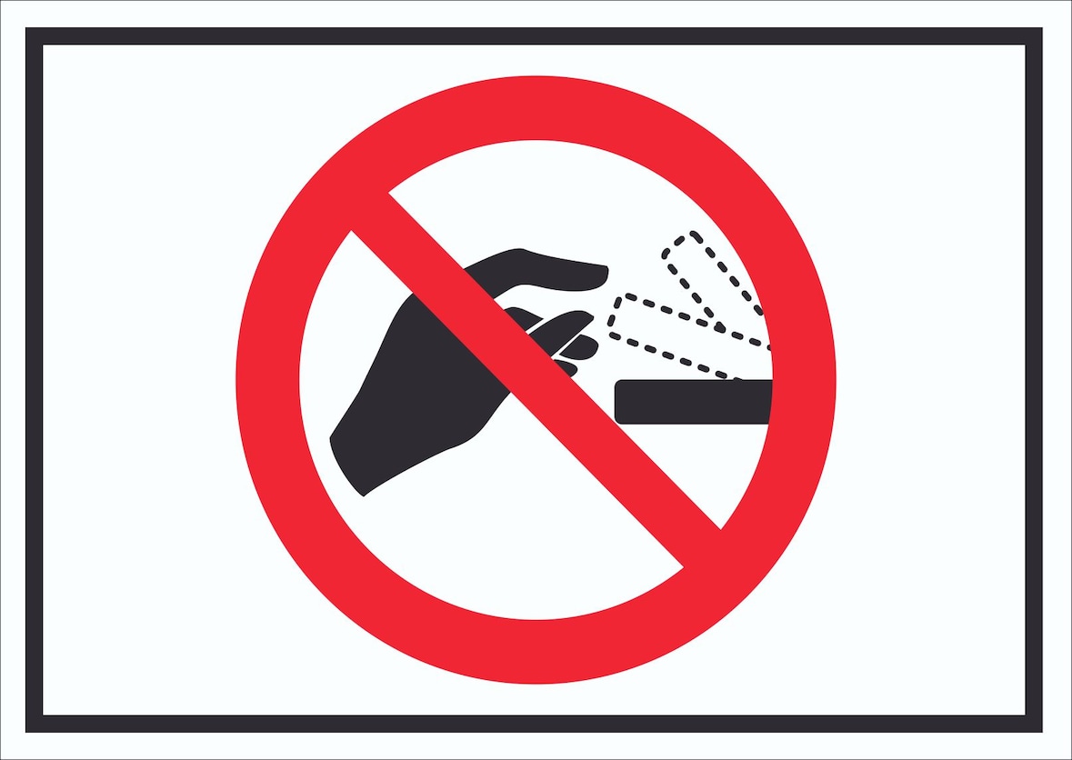 Bitte nicht von Hand öffnen Schild Symbol A1 Rückseite selbstklebend
