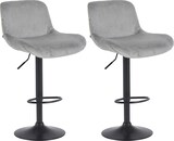 thumbnail of CHEFGASTRO 2er Set Barhocker GINZA Schwarz Samt HxBxT 85x50x50cm Grau Barstuhl