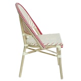thumbnail of Chaise de terrasse bistrot parisien en aluminium et rotin rouge