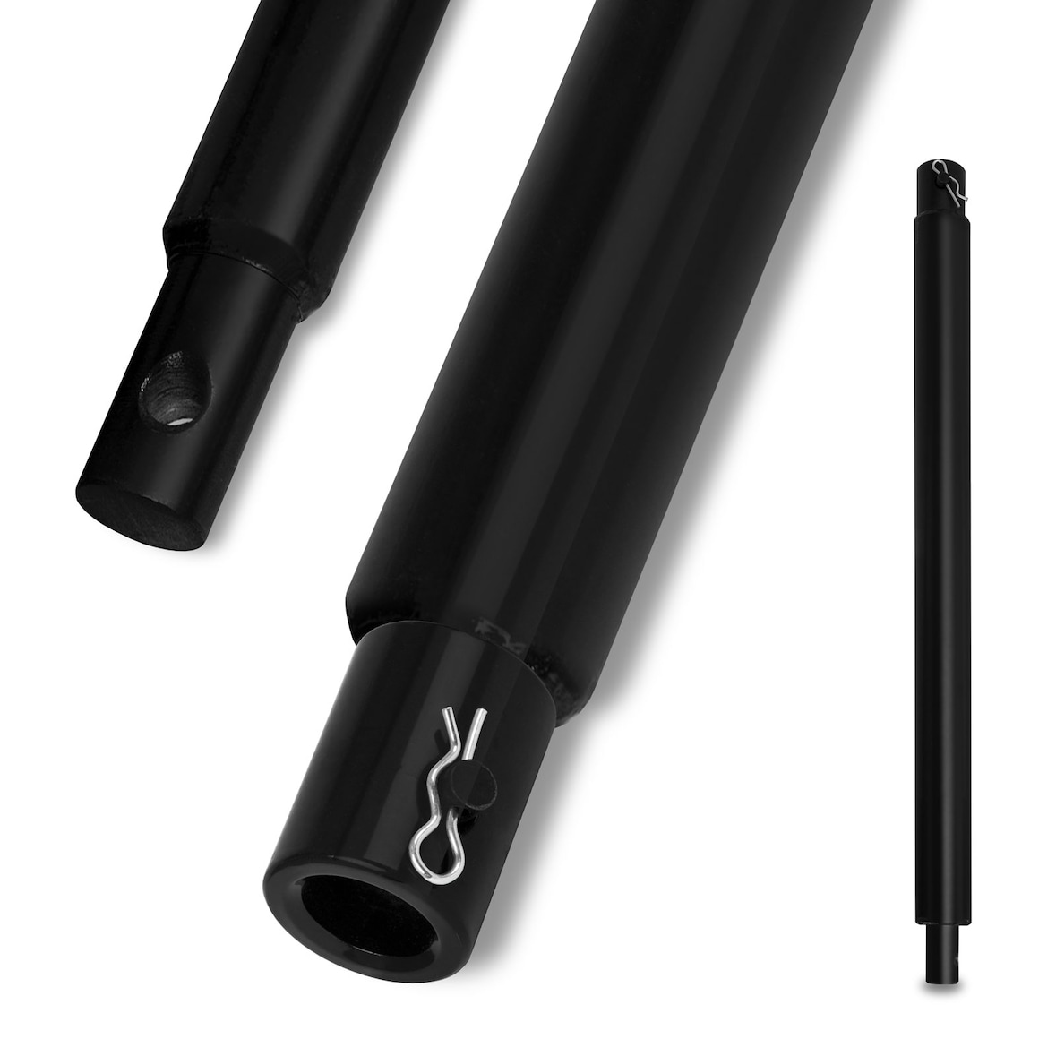 Prolunga EBERTH da 400 mm per trivella, Ø 20 mm, acciaio, verniciata nera, inox, con giunto a innesto e perno di sicurezza