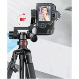 thumbnail of Tripode Profesional de Aluminio 170cm portatil, con Soporte de Teléfono, Cabezal Giratorio Desmontable 360º