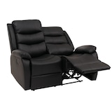 thumbnail of 2-zits bioscoopfauteuil HWC-O62, relaxfauteuil TV-fauteuil met armleuning, relaxfunctie kunstleder ~ zwart