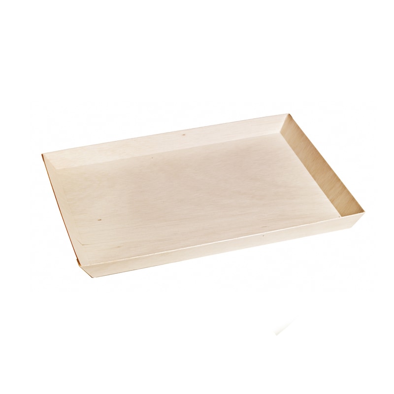 Firstpack SAMBQ274 vassoio anche riutilizzabile in legno antiunto 274x380x30 mm, confezione da 100 pz.