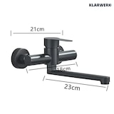 thumbnail of MAX | Gastronomie Mischbatterie Wandmontage Armatur Schwarz | Profi Küchenarmatur Edelstahl lang und flach |Wasserhahn Restaurant Wand gerader Auslauf