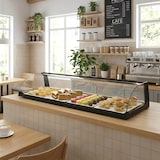 thumbnail of MBH - Vetrina espositiva neutra professionale Snack 84 cm vetri curvi. Espositore neutro da banco porta brioches per bar e pasticceria.