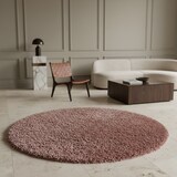thumbnail of Hochflorteppich Shaggy Einfarbig Weich Flauschig Waschbar Strapazierfähig Schlafzimmer Rund Rosa 160x160 cm – SPREE von Kadima Design