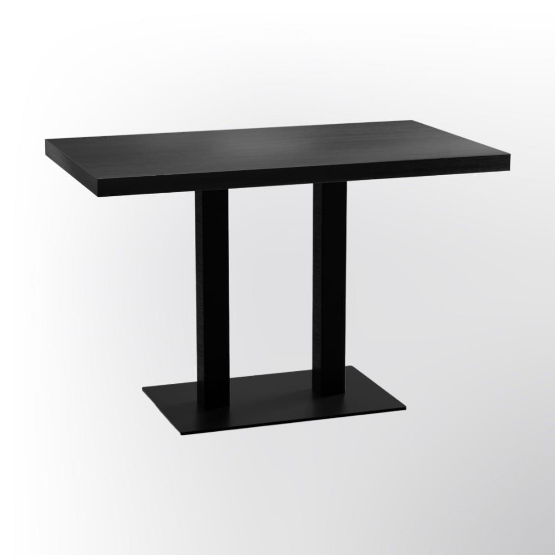 Bistrotisch 110x60 cm  | dunkle Holzoptik |  Gusseisen Gestell