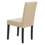 thumbnail of 2er-Set Esszimmerstuhl Stuhl Küchenstuhl Littau ~ Leder, creme, dunkle Beine