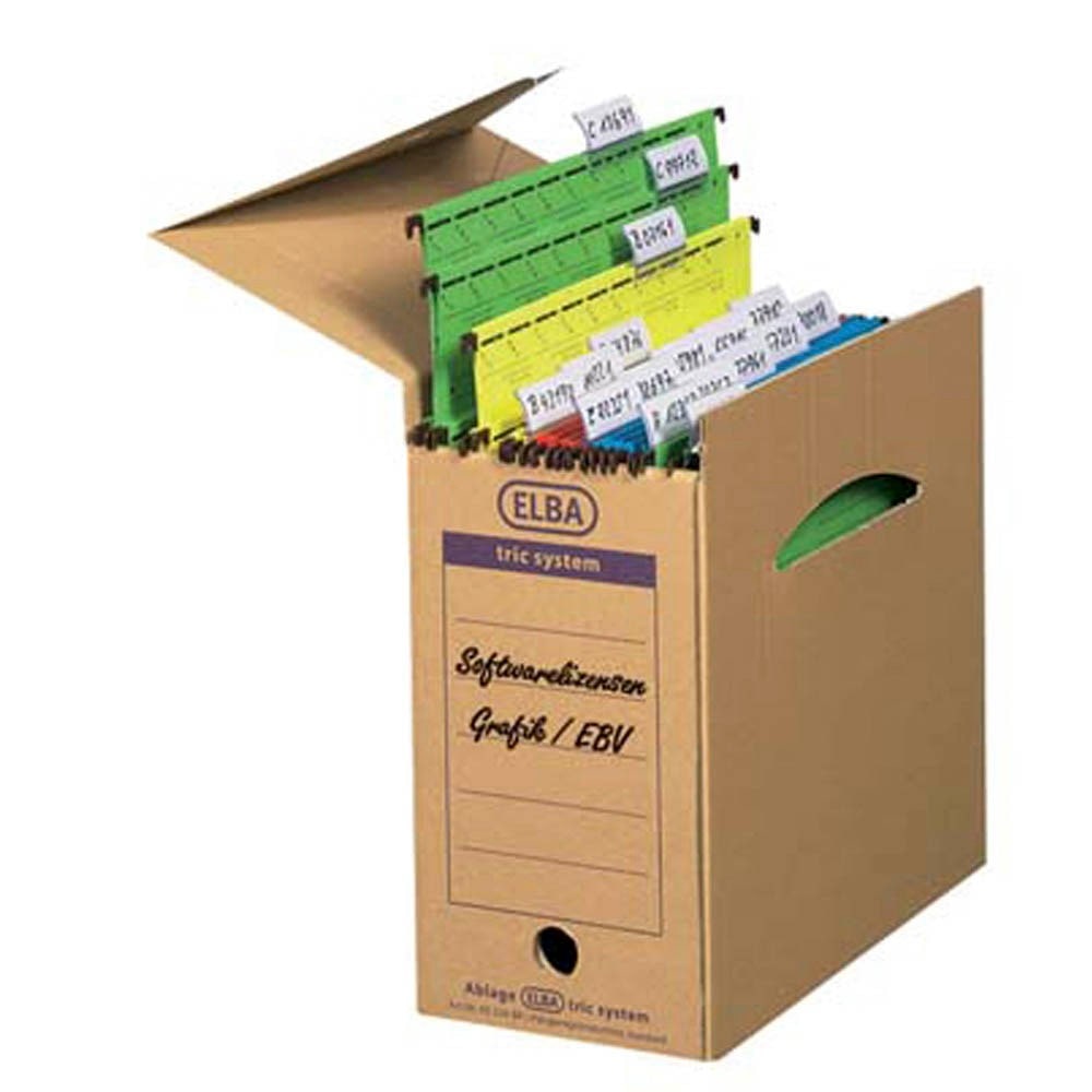 6 ELBA Archivboxen tric system braun 16,0 x 34,1 x 31,5 cm