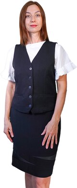 thumbnail of Gilet da donna Raputa con scollo anteriore. Tessuto: 65% poliestere, 35% cotone, foderato, taglia XXL