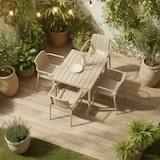 thumbnail of Set de comedor exterior Mesa cuadrada 80x80 cm y 4 sillas con reposabrazos, moderno, resistente, para terrazas, jardines - Zeno + Ginny - Caramelo