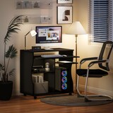 thumbnail of Computertisch Schreibtisch 80x48x75 cm mit Rollen und Tastaturablage Ablagen platzsparend pflegeleicht Schwarz für Büro Homeoffice