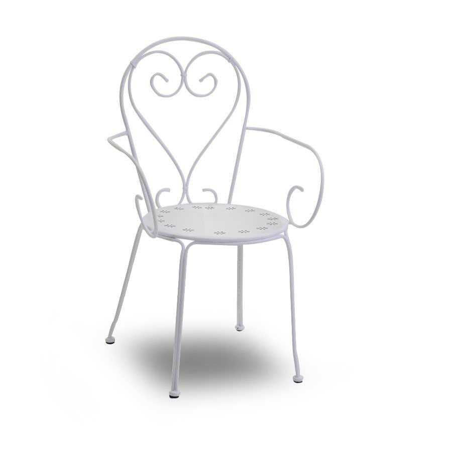 Vacchetti Poltrona metallo new old bianco crema cm49x48h43/59/90