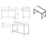 thumbnail of Mesa de trabajo con peto acero inoxidable EASYLINE 850 x 1500 x 700mm 10149 Vaiotec