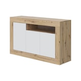 thumbnail of Dmora Credenza Thornton, Madia moderna a 3 ante, Buffet da soggiorno con scomparti, Madia da salotto, 144x42h87 cm, Rovere nodi e Bianco