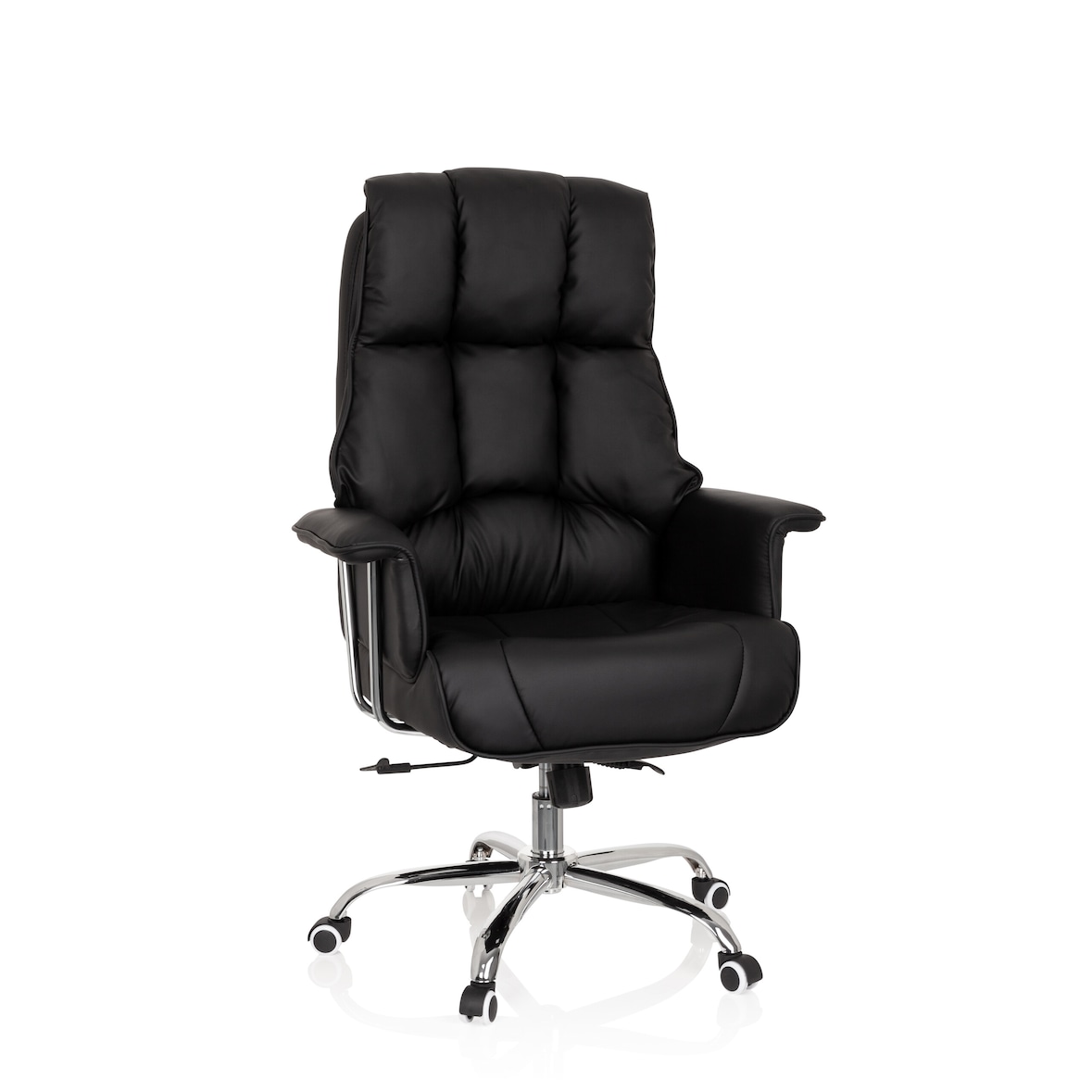 Silla de oficina / silla ejecutiva COMMANDER piel sintética negro hjh OFFICE