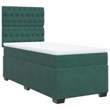 thumbnail of vidaXL Boxspringbett mit Matratze Dunkelgrün 80x200 cm Samt