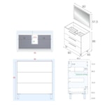 thumbnail of Dmora Mobile sottolavabo Palmdale, Mobiletto per bagno, Armadio a 3 cassetti e specchio, lavabo non incluso, 80x45h86 cm, Bianco lucido