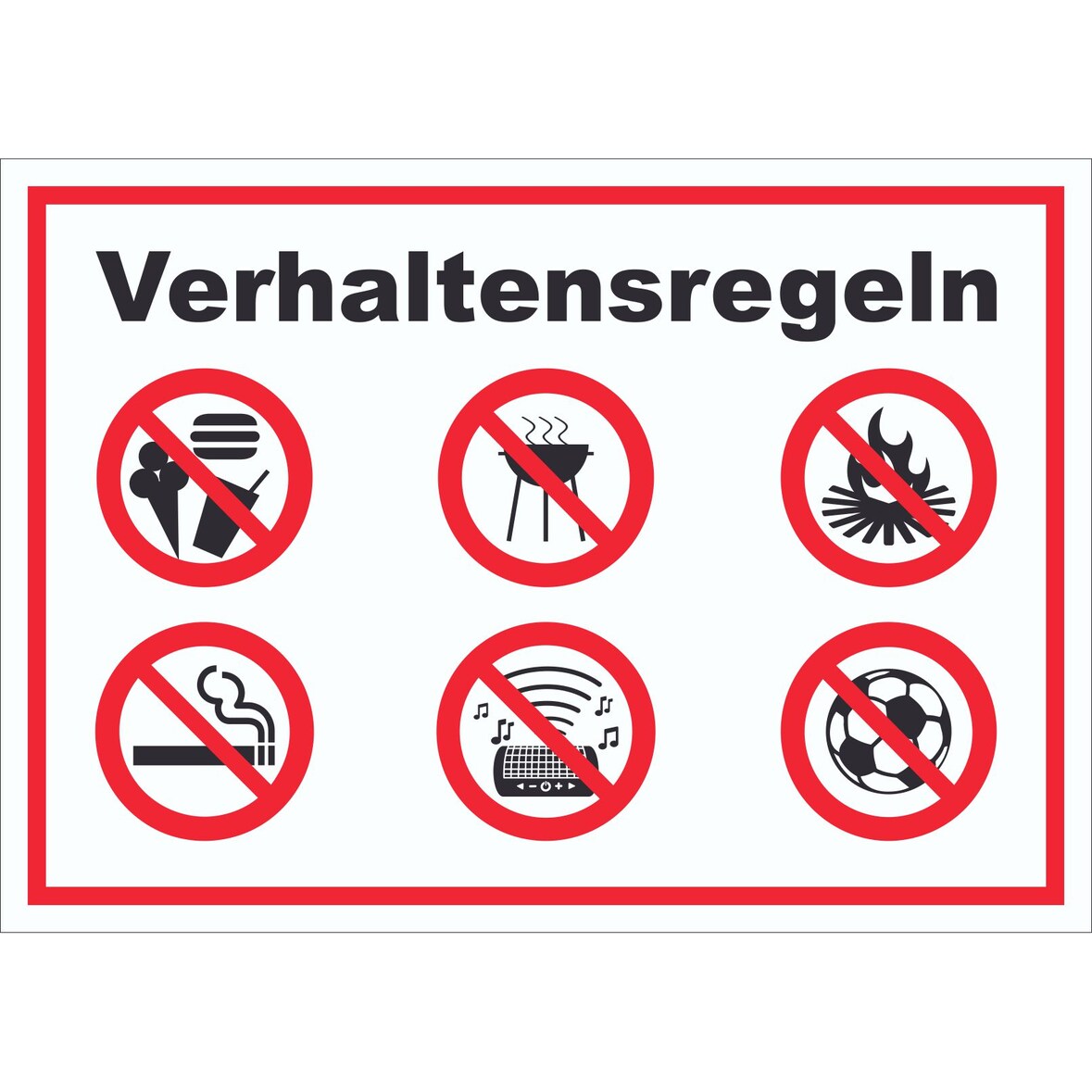 Schild Verhaltensregeln Verbote A1 (594x841mm)