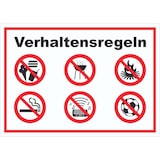thumbnail of Schild Verhaltensregeln Verbote A1 (594x841mm)