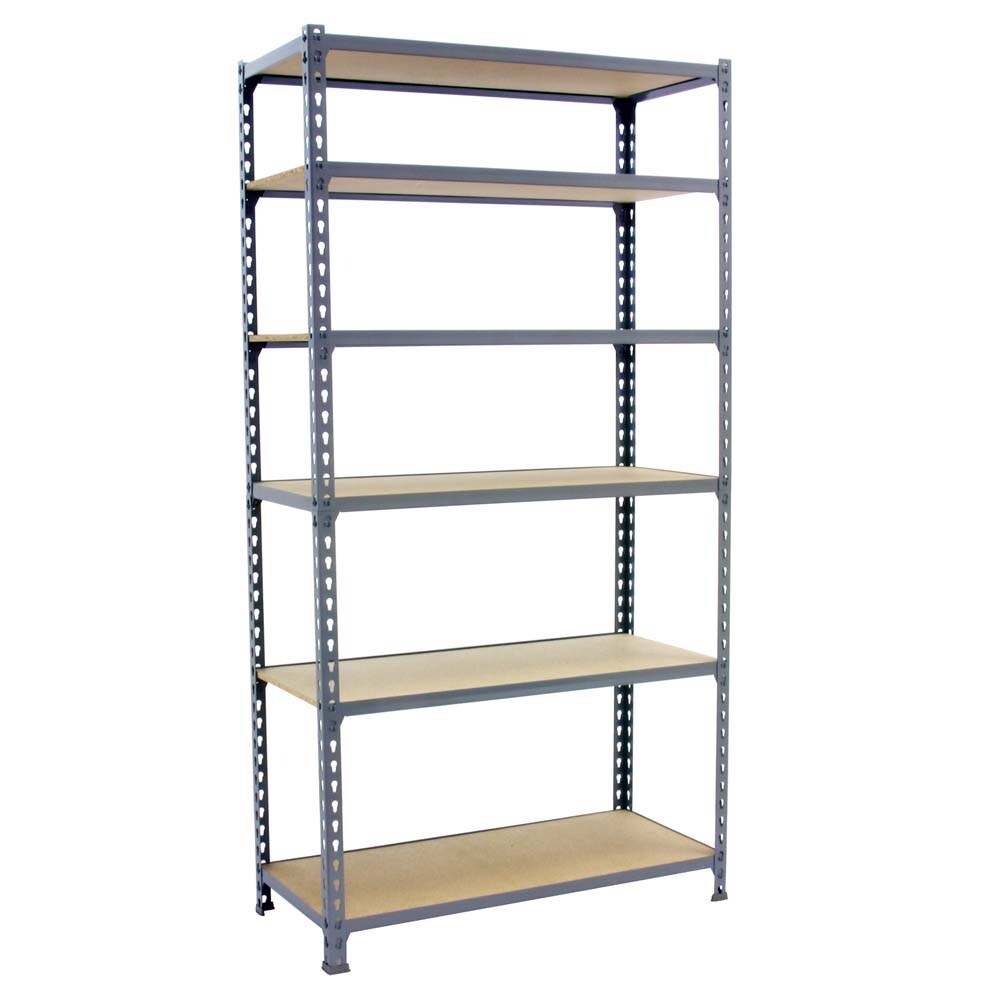 PROREGAL Schwerlastregal GIANT MULI | HxBxT 250x90x50cm | 6 Fachböden | Fachlast 150kg | Grau | Lagerregal Kellerregal Werkstattregal Metallregal