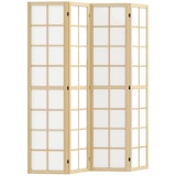 thumbnail of HOMCOM biombo de 4 paneles plegable, separador de ambientes con marco de madera, 160x170 cm, para dormitorio, oficina, salón, natural