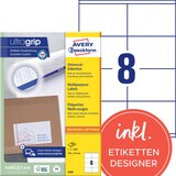 thumbnail of Avery Zweckform 3426 Universal-Etiketten, A4 mit ultragrip, 105 x 70 mm, 100 Bogen/800 Etiketten, weiß
