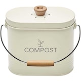 thumbnail of Composteur de cuisine ovale en métal avec filtre Crème - 3 litres Guillouard