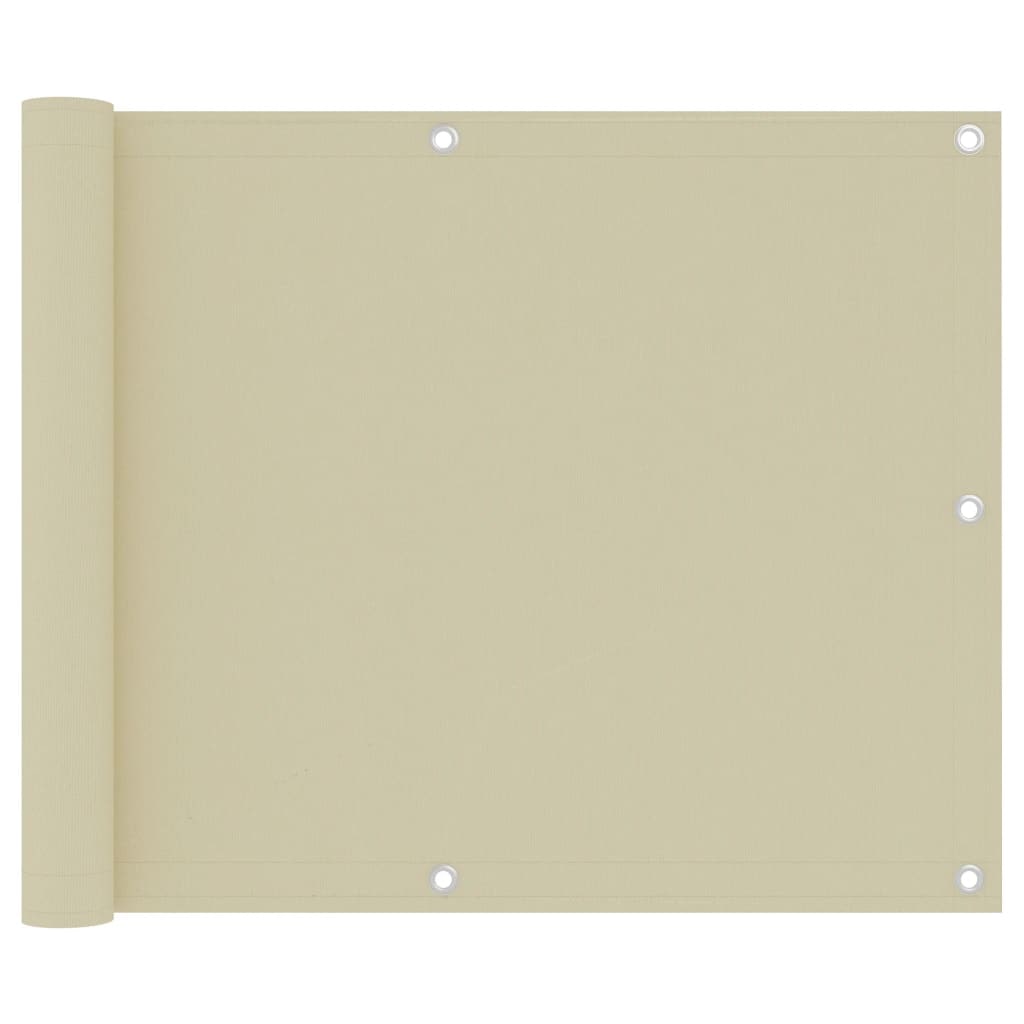 vidaXL Balkon-Sichtschutz Creme 75x300 cm Oxford-Gewebe