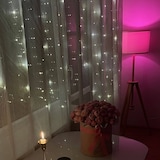 thumbnail of WellHome - Catena di 80 luci LED bianche con timer e cavo trasparente