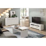 thumbnail of Dmora Anrichte Bellevue, Modernes Sideboard mit 3 Türen, Buffet im Wohnzimmer, Fernsehschrank, Sideboard für Wohnzimmer, 144x42h80 cm, Weiß