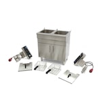 thumbnail of Friggitrice - 2 x 16 L - 2 cestelli - con rubinetto di scarico e supporto